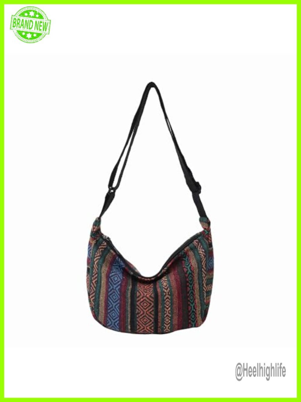 Woven Boho Hobo Crossbody Bag Small Crescent Woven Purse
